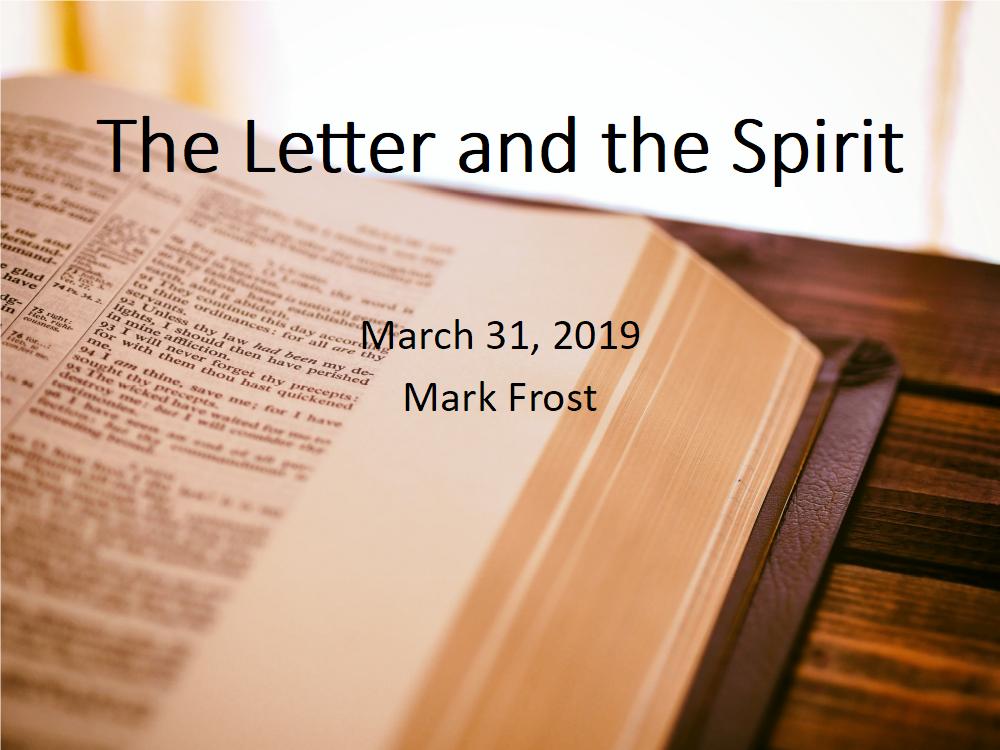 The Letter and the Spirit Image