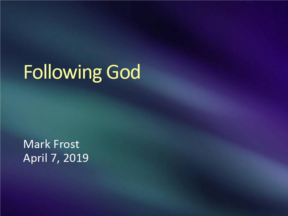 Following God